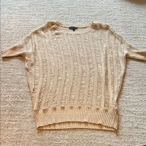 Cream short sleeve slouchy sweater